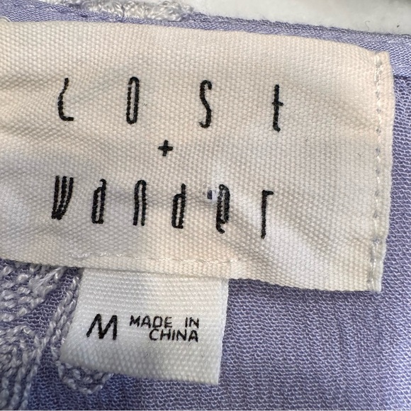 Lost + Wander Iris Crop Top Button Down White Floral Embroidery Bell Sleeves| M - Picture 8 of 9